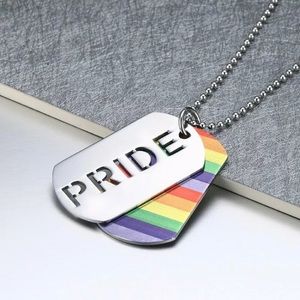LGBTQ 🏳️‍🌈 Rainbow 🌈Pride Dog Tag Necklace